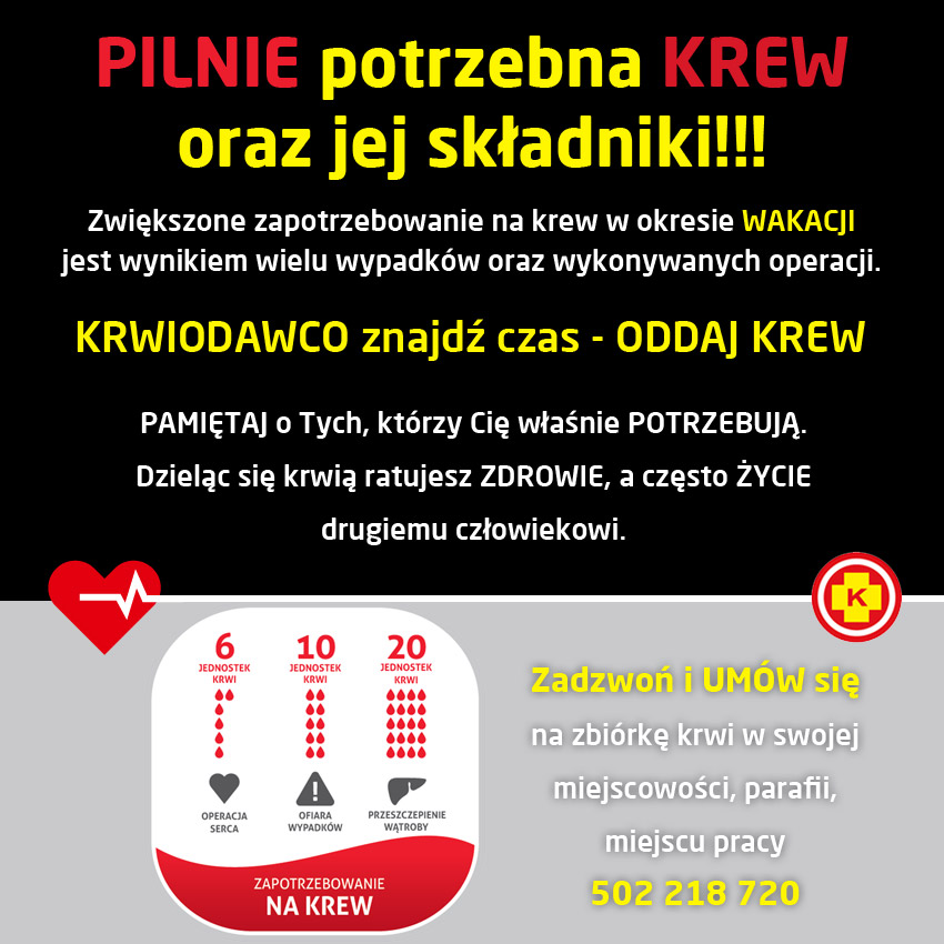 14. PILNIE potrzebna KREW